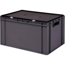 Eurobox mit Deckel, grau, 60x40x33 cm – ab 43,95 €
