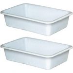 2x Kunststoffwanne 40 Liter, LxBxH 710x490x185 mm, lebensmittelecht, zur Aufbewahrung und Verarbeitung von Teigwaren, Fleischerzeugnissen oder unverpackten Lebensmitteln.