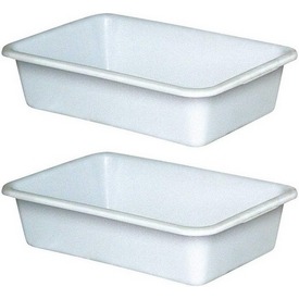 2x Lebensmittelwanne 40 Liter, LxBxH 710x490x185 mm, weiß – ab 77,- €