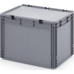 Auer Packaging Eurobehälter - Eurobox 60 x 40 x 43,5 cm mit Scharnierdeckel, auch mit Deckel stapelbar, staubgeschützt, geschlossene Handgriffe.