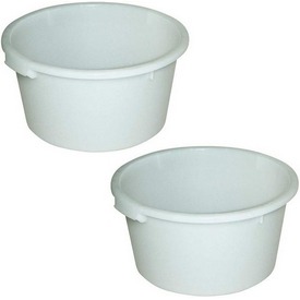 2x Rundbehälter 60 Liter, Ø 590/470, (PE-HD, weiß – ab 108,- €