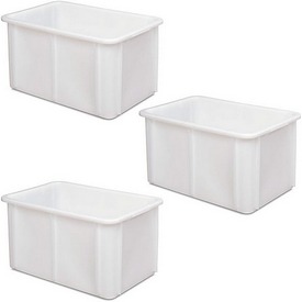 3x 60 Liter Lebensmittelbehälter, PE-HD, LxBxH 60x40x32 cm – ab 89,- €