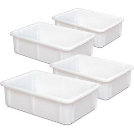 4x 30 Liter Lebensmittelbehälter 60x40x16,5 cm, weiß – ab 91,- €