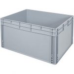 BRB Eurobehälter mit Griffleisten, LxBxH 800x600x420 mm, 172 Liter, lebensmittelecht, Industriequalität .