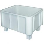 BRB Eurobehälter für schwere Lasten, LxBxH 800x600x510 mm, lebensmittelecht, weiß, mit 4 Füßen.