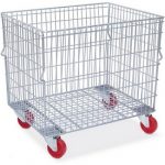 BRB Gitterwagen, stapelbar, 4 Lenkräder mit Kunststoffrollen, LxBxH 820x615x735 mm, Vol. 250 Liter, Tragkraft 400 kg, verzinkt