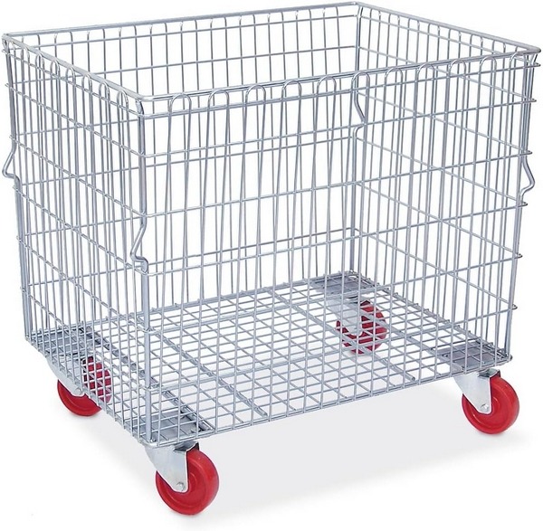 BRB Gitterwagen, stapelbar, 4 Lenkräder mit Kunststoffrollen, LxBxH 820x615x735 mm, Vol. 250 Liter, Tragkraft 400 kg, verzinkt 