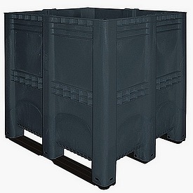 Großbehälter 130x115x125 cm, 1400 Liter, PE-HD, 3 Kufen, anthrazit – ab 710,- €
