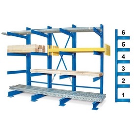 Kragarmregal, BxTxH 310x74x300 cm, einseitig, 6 Ebenen – ab 1692,- €