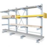 BRB Kragarmregal feuerverzinkt, einseitig, BxTxH 3100x740x2000, 3 Regalfelder, 4 Ebenen, Tragkraft/Fachebene 1800 kg