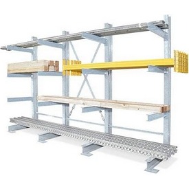 Kragarmregal feuerverzinkt, einseitig, BxTxH 310x74x200, 4 Ebenen – ab 2202,- €