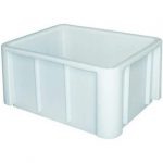 BRB Großbehälter / Lebensmittelbehälter für schwere Lasten, weiß, 140 Liter, LxBxH 800x600x405 mm, ideal für Lebensmittelbetriebe, Gastronomie und in der Landwirtschaft.