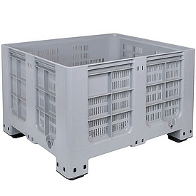 Palettenbox, LxBxH 120x100x76 cm, perforiert, mit 4 Füßen – ab 260,- €