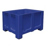 Palettenbox LxBxH 120x100x76 cm, 4 Füße, blau