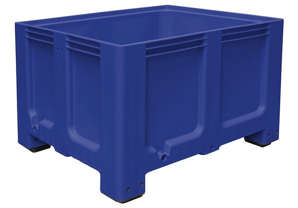 Palettenbox mit 4 Füßen, LxBxH 1200x1000x760 mm, Volumen  610 Liter.