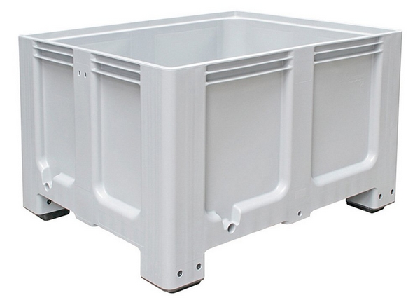 Palettenbox mit 4 Füßen, LxBxH 1200x1000x760 mm, Volumen  610 Liter.