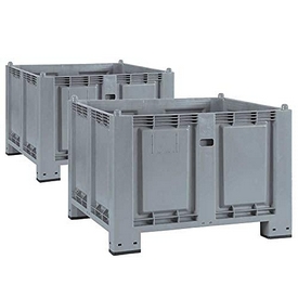 Palettenbox 120x80x85 cm, Kommissionierklappe, 4 Füße, 2 Stück – ab 466,- €