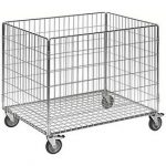 Gitterwagen Kastenwagen 100 kg, LxBxH 835 x 625 x 740 mm, verzinkt. 4 Lenkrollen, 2 davon mit Feststellbremse.