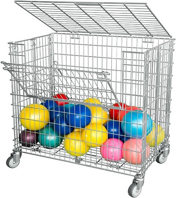 Gitterwagen abschließbar, 2 Ladeklappen 4 Lenkrollen, 585x950x870 mm