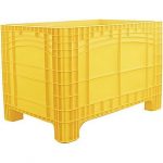 Großbehälter 1200 x800 x 800 mm, Volumen 535 Liter, 4 Füße, stapelbar - PE, gelb.