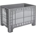 Großbehälter 1200 x800 x 800 mm, Volumen 535 Liter, 4 Füße, stapelbar - PE, grau.