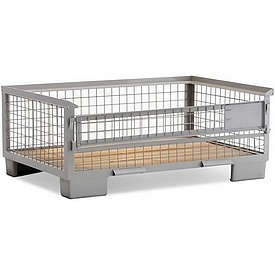 Gitterbox niedrige Bauart, halb abklappbare Längswand – ab 228,90 €