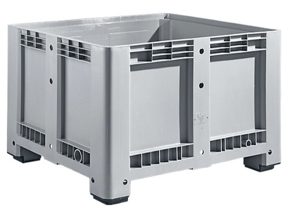 Industriebox 120x100x76 cm, 4 Füße, geschlossen, 610 Liter, lebensmittelecht, für Kühllagerung bis -40° C geeignet.