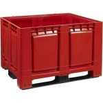 Logiplast Palettenbox LxBxH 1200 x 1000 x 790 mm, geschlossen, lebensmittelecht, mit 3 Kufen, Farbe rot.