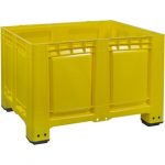 Logiplast Palettenbox LxBxH 1200 x 1000 x 790 mm, geschlossen, lebensmittelecht, mit 4 Füßen, Farbe gelb.