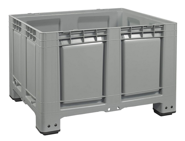 Logiplast Palettenbox LxBxH 1200 x 1000 x 790 mm, geschlossen, mit 4 Füßen, Farbe grau