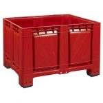 Logiplast Palettenbox LxBxH 1200 x 1000 x 790 mm, geschlossen, lebensmittelecht, mit 4 Füßen, Farbe rot.