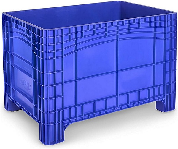 Palettenbox 1200x800x800 mm, Boxfabrik NOAH XL, PE, lebensmittelecht, 4 Füße, blau.