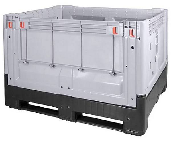 Palettenbox Big Box 670 l, 120x10080 cm, geschlossen, klappbar,  3 Kufen