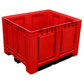 Palettenbox Big Box 680 l, 120x100x790 cm, 3 Kufen, rot – ab 332,01 €