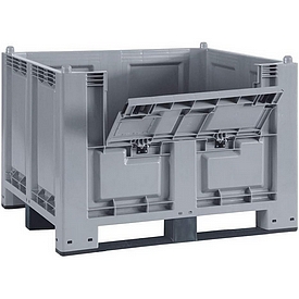 Palettenbox mit Kommissionierklappe , 120x80x85 cm, 3-Kufen – ab 358,- €