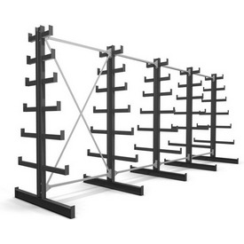 Kragarmregal, doppelseitig, 6 absteigende Ebenen, BxHxT 5200x2000x500 mm – ab 1429,99 €