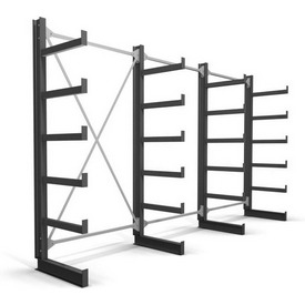 STIER Kragarmregal, einseitig, 5 Ebenen, BxHxT 3900x2000x500mm – ab 1129,99 €