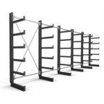 STIER Kragarmregal, einseitig, 5 Felder mit 5 Ebenen, BxHxT 6500x2000x500mm, Regalsystem mit 5 gleich langen Kragarmen, Tragkraft pro Kragarm 200kg, Lagersystem mit stabiler Bodenverankerung.