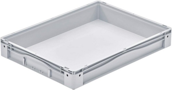 aidB Eurobehälter 800x600x120 mm, 49 Liter, Traglast 50 kg, Großbehälter, Euro-Norm, Kunststoffbehälter aus PP-C, lebensmittelecht.