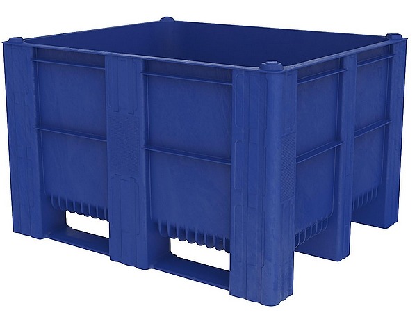 kaiserkraft Großbehälter aus Polyethylen, nahtlos , lebensmittelecht, Inhalt 600 Liter,  LxBxH 1200x1000x740 mm, Ausführung mit 3 Kufen.