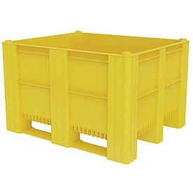 Großbehälter aus Polyethylen, 120x100x74 cm, 3 Kufen, gelb – ab 510,99 €