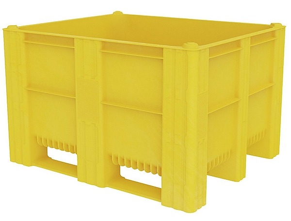 kaiserkraft Großbehälter aus Polyethylen , lebensmittelecht, Inhalt 600 Liter,  LxBxH 1200x1000x740 mm, Ausführung mit 3 Kufen.