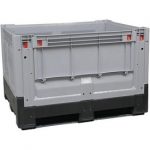 kaiserkraft Palettenbehälter, faltbar, HDPE lebensmittelecht, LxBxH 1200 x 1000 x 800 mm, 3 Kufen