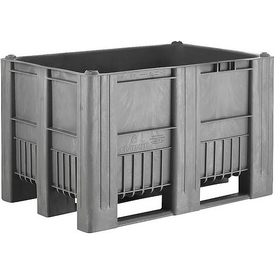 Palettenbox 120x80x76 cm, 470 Liter, 3 Kufen, grau – ab 341,99 €