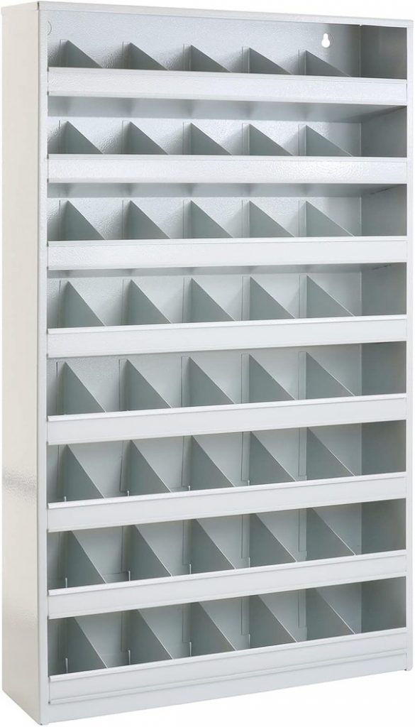 1a-TopStore XXL Profi Schüttenregal Wandregal mit 48 Fächern aus stabilem Stahlblech, 85x50x12,5 cm, grau. 1a-TopStore XXL Profi Schüttenregal Wandregal mit 48 Fächern aus stabilem Stahlblech, 85x50x12,5 cm, grau.