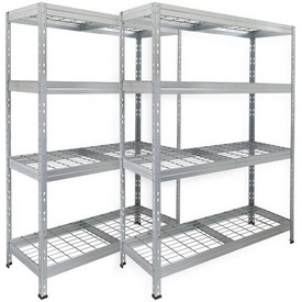 2x Schwerlastregal mit Gitterboden 180x120x45 cm (HxBxT), verzinkt – ab 189,90 €