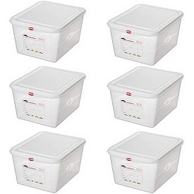 6x Lebensmittelbehälter GN 1/2 mit Deckel, 325x265x200 mm, 12,5 Liter – ab 75,- €