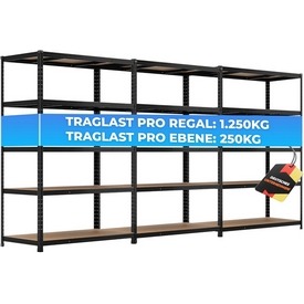 Schwerlastregal 180 x 120 x 60 cm Traglast 1250kg – 3er Set – ab 354,99 €