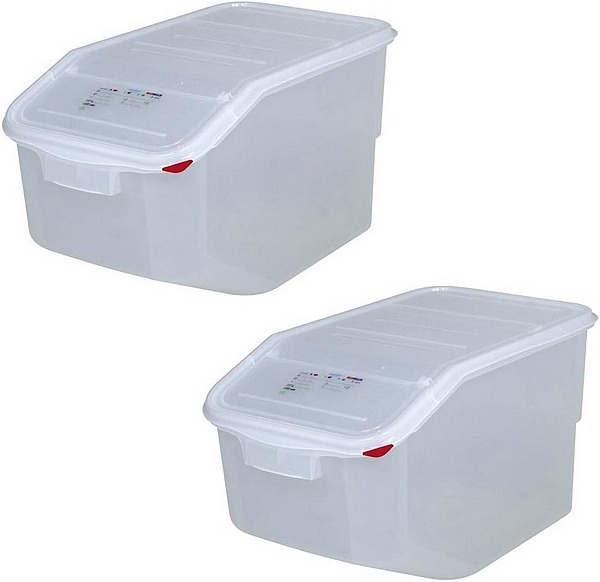 BRB-Spar-Angebot: 2x Zutatencontainer im GN1/1 Format, Inhalt 50 Liter, stapelbar, BxTxH 340x565x400 mm, Gastronomiequalität, lebensmittelechter Polypropylen-Kunststoff (PP) .