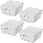 BRB Spar-Set 4x GN-Vorratsdose / Frischhaltebox mit Deckel, Gastronomiequalität, GN1/1, LxBxH 530x325x150 mm, Inhalt 21 Liter, Polypropylen (PP).